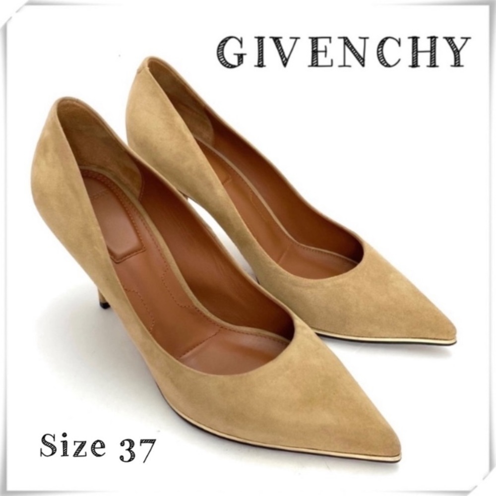 Givenchy Suede Pointed toe Classic Low Heel Pumps in Camel Beige